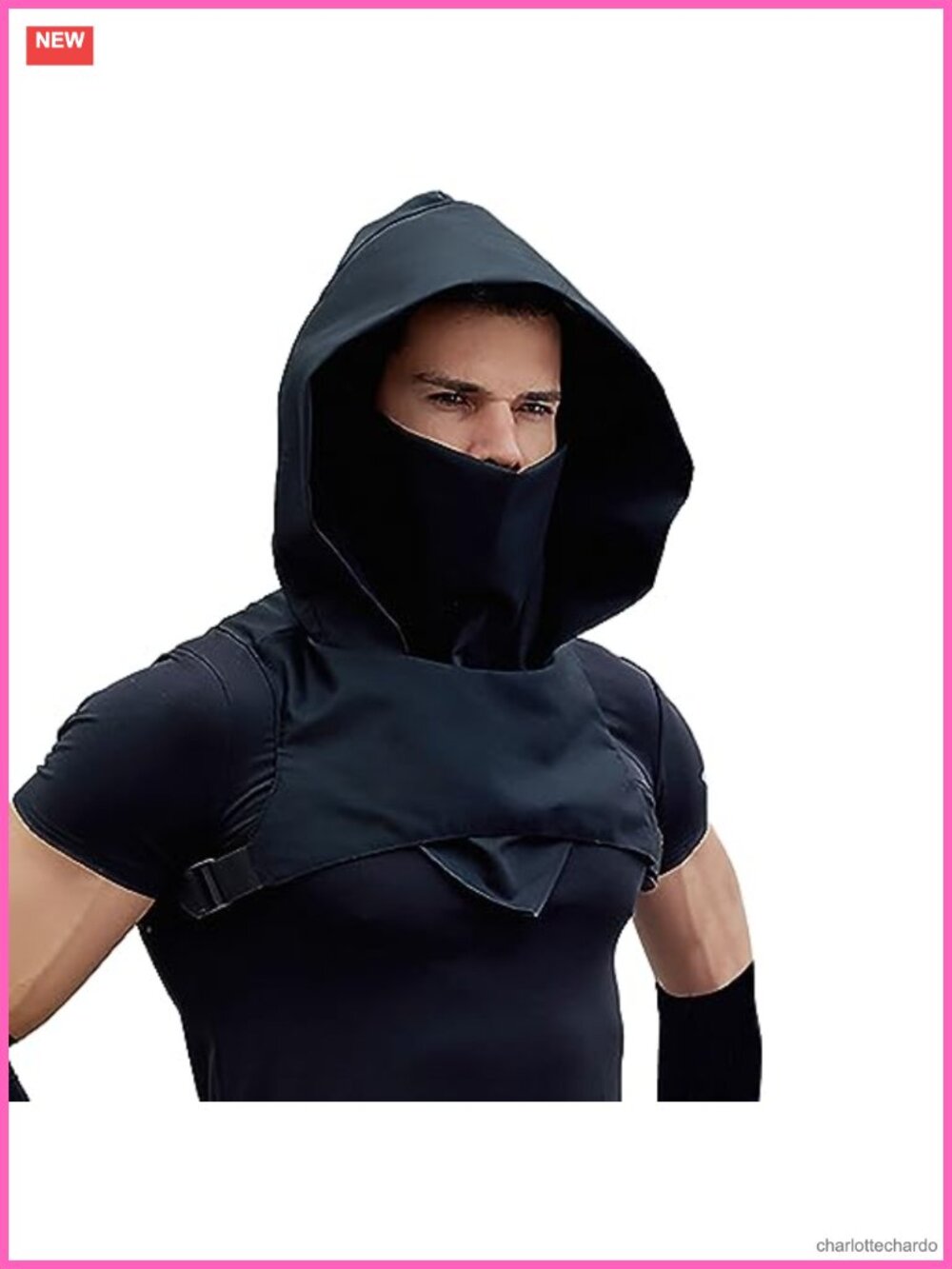 Unisex Hooded Cowl Cape Hat Windproof Mask Neck Gaiter Medieval Assassin Costume